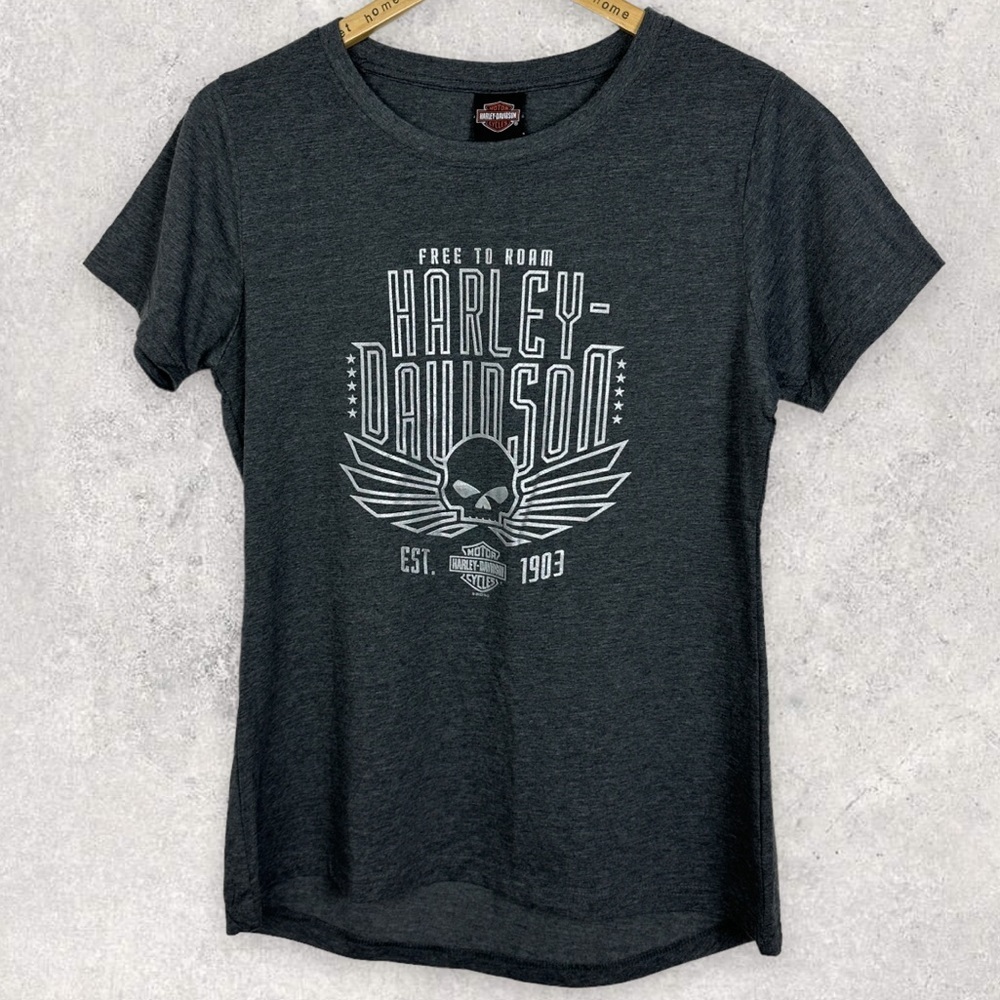 NEW Harley Davidson Grey T-Shirt Size Medium Crew Neck‎ Short Sleeve Heathered M